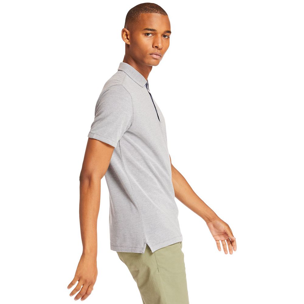 Timberland Mens Polo Baboosic Brook Slim Fit Shirt - Grey - India NW6382519